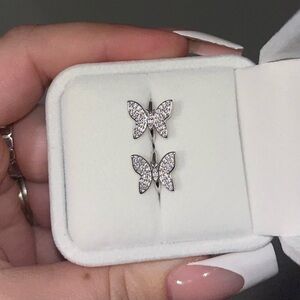 Elegant Sterling Silver Butterfly Earrings